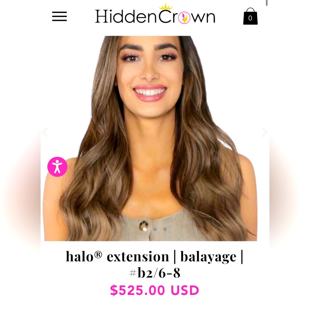 Hidden Crown Halo Extension 22 in layered balayage (b2 6/8)